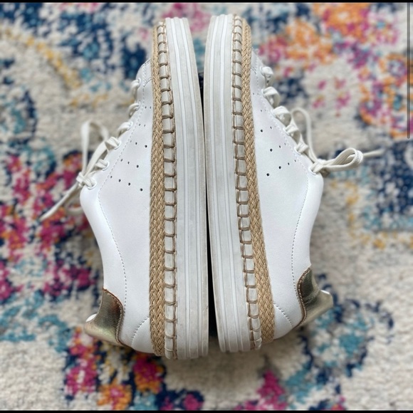 Sam Edelman Kavi Espadrille platform white sneakers - Picture 3 of 5